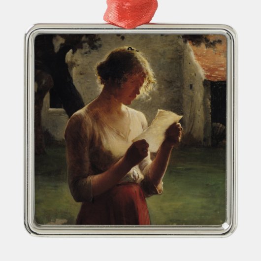 Ornement Carré Argenté La lettre (Devant)