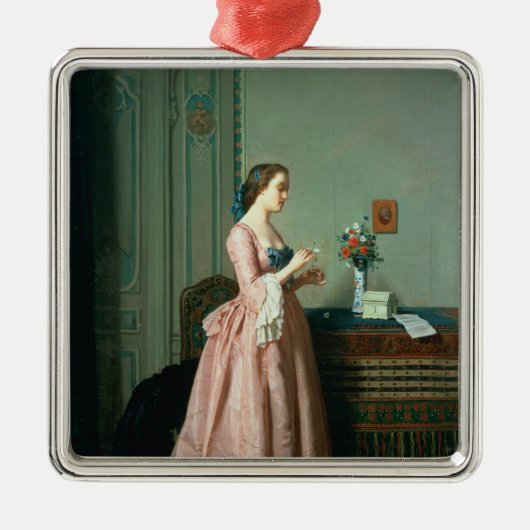 Ornement Carré Argenté La lettre d'amour (Devant)