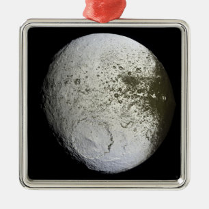 Ornement Carré Argenté La lune Iapetus 2 de Saturn