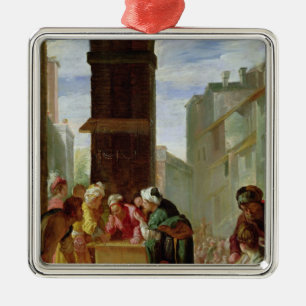 Ornement Carré Argenté La parabole de la perle précieuse