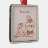 Ornement Carré Argenté La petite fille est arrivée ! (Droite)