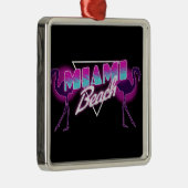 Ornement Carré Argenté La plage de Miami (Droite)