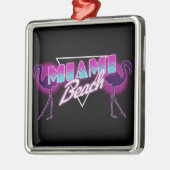 Ornement Carré Argenté La plage de Miami (Gauche)