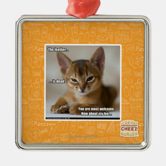 Ornement Carré Argenté La plume est morte (Devant)