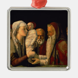 Ornement Carré Argenté La présentation de Jésus dans le temple