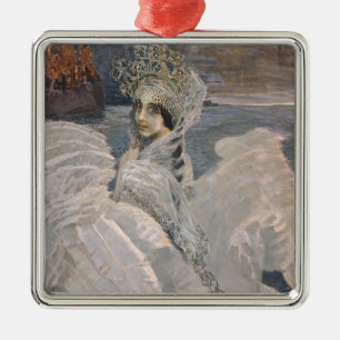 Ornement Carré Argenté La princesse cygne