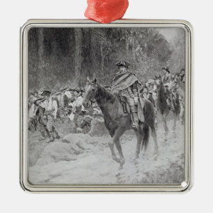 Ornement Carré Argenté La retraite de Washington de grands prés