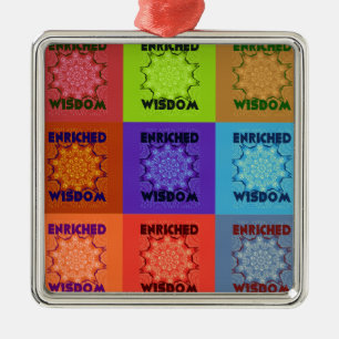 Ornement Carré Argenté La sagesse de Hakuna Matata enrichie