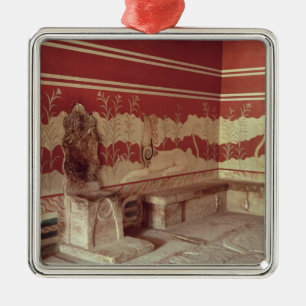 Ornement Carré Argenté La salle de trône de Minos, 1500-1400 AVANT JÉSU