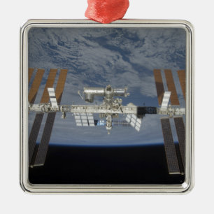 Ornement Carré Argenté La Station Spatiale Internationale 3