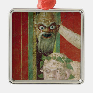 Ornement Carré Argenté La tête du Silenus plus âgé