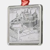 Ornement Carré Argenté La vue de Champlain du Québec (Gauche)