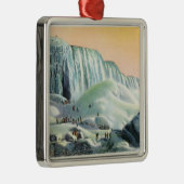 Ornement Carré Argenté La vue de l'Américain tombe en hiver # 2 (Droite)