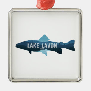 Ornement Carré Argenté Lac Lavon Texas Fish