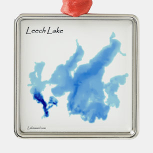 Ornement Carré Argenté Lac leech en profondeur