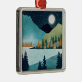 Ornement Carré Argenté Lac Moonrise (Droite)