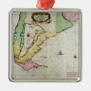 Ornement Carré Argenté L'Amérique, plaquent 17 de 'Le Nouveau et d'Illumi