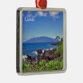 Ornement Carré Argenté Lanai de Maui (Droite)