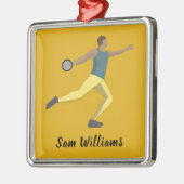 Ornement Carré Argenté Lancement de Discus (Gauche)