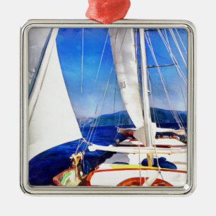 Ornement Carré Argenté Land Was Created For Boats To Visit Sailing Art