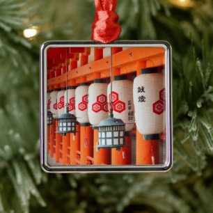 Ornement Carré Argenté Lanternes dans le sanctuaire d'Itsukushima