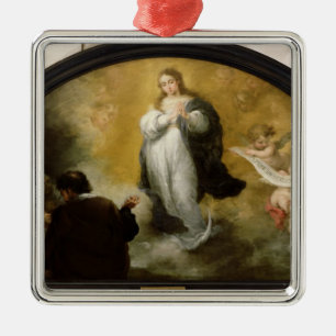 Ornement Carré Argenté L'apparition de la Vierge, 1665