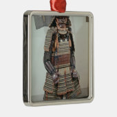 Ornement Carré Argenté L'armure samouraï du guerrier (Droite)