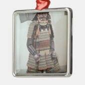 Ornement Carré Argenté L'armure samouraï du guerrier (Gauche)