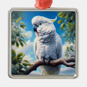 Ornement Carré Argenté L'art du Cockatoo
