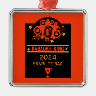 Ornement Carré Argenté Lauréat du karaoké