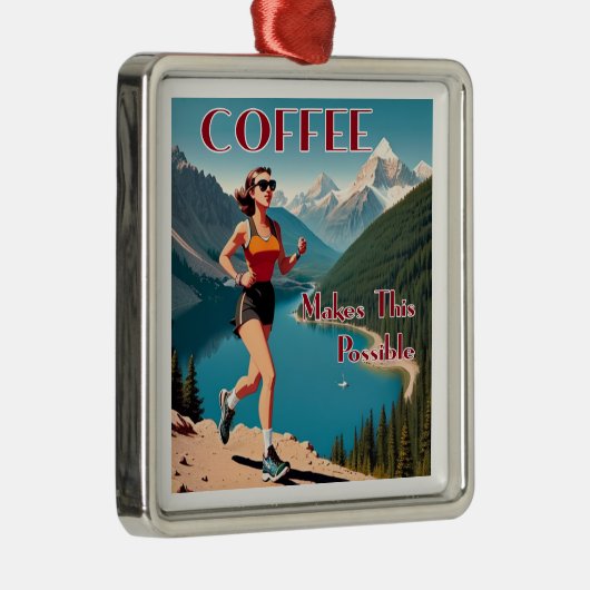 Ornement Carré Argenté Le Café Permet Cette Exécution Possible (Droite)