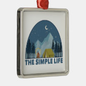 Ornement Carré Argenté Le Camping Simple Life (Droite)