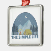 Ornement Carré Argenté Le Camping Simple Life (Gauche)