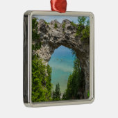 Ornement Carré Argenté Le Canoë À Arch Rock (Droite)