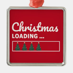 Ornement Carré Argenté Le chargement de Noël...