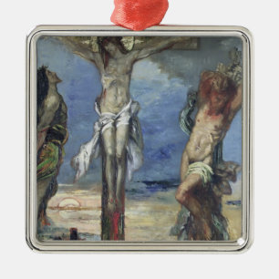 Ornement Carré Argenté Le Christ entre les deux voleurs, c.1870
