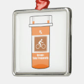 Ornement Carré Argenté Le cyclisme est ma drogue (Gauche)