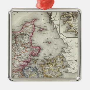 Ornement Carré Argenté Le Danemark, Allemagne