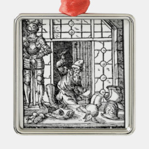 Ornement Carré Argenté Le fabricant d'armure, gravé par Hartman Schopper