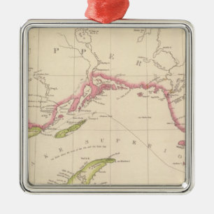 Ornement Carré Argenté Le lac Supérieur