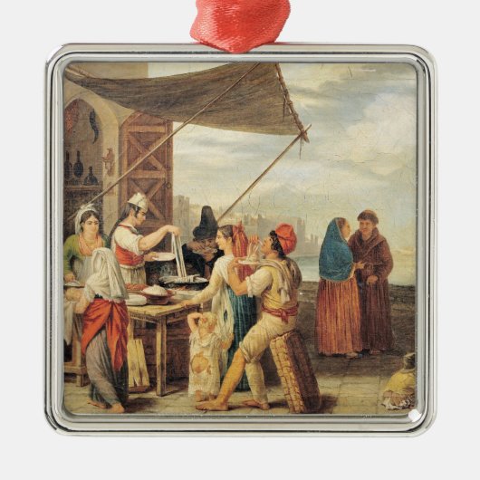 Ornement Carré Argenté Le marché italien (Devant)