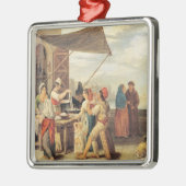 Ornement Carré Argenté Le marché italien (Gauche)