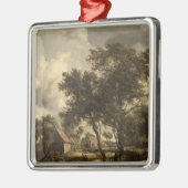 Ornement Carré Argenté Le moulin à eau, c.1660 (Gauche)