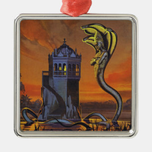 Ornement Carré Argenté Le Naga-Roi (litho de couleur)