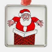 Ornement Carré Argenté Le Père Noël (Devant)