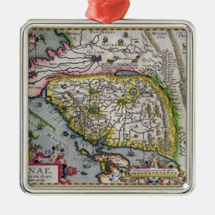 Ornement Carré Argenté Le premier atlas occidental Chine 1584