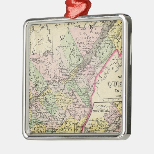 Ornement Carré Argenté Le Québec (Gauche)