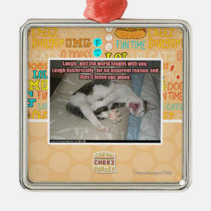 Ornement Carré Argenté Le rire et le monde rit avec vous