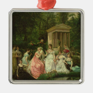 Ornement Carré Argenté Le rose de Malmaison, c.1867
