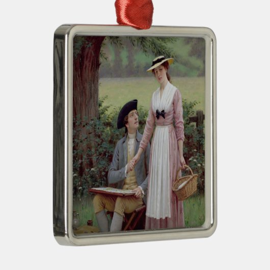 Ornement Carré Argenté Le Seigneur de Burleigh et son Amour (Droite)